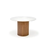 BRUNO stół okrągły, biały marmur / orzechowy (2p=1szt)-141703