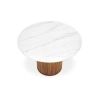 BRUNO stół okrągły, biały marmur / orzechowy (2p=1szt)-141704