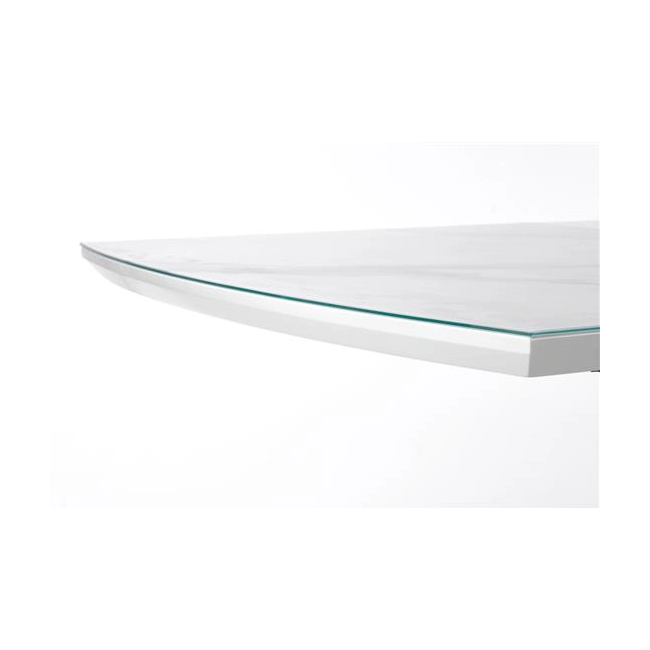 BLANCO stół rozkładany blat - biały marmur / biały, noga - biały (3p=1szt)-141521