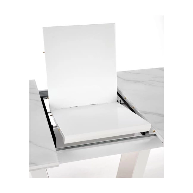BLANCO stół rozkładany blat - biały marmur / biały, noga - biały (3p=1szt)-141522