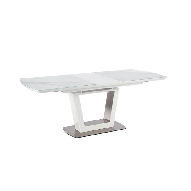 BLANCO stół rozkładany blat - biały marmur / biały, noga - biały (3p=1szt)-141526