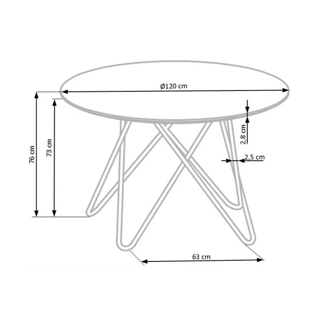 BONELLO stół, blat - popielaty marmur, nogi - złoty (2p=1szt)-141607