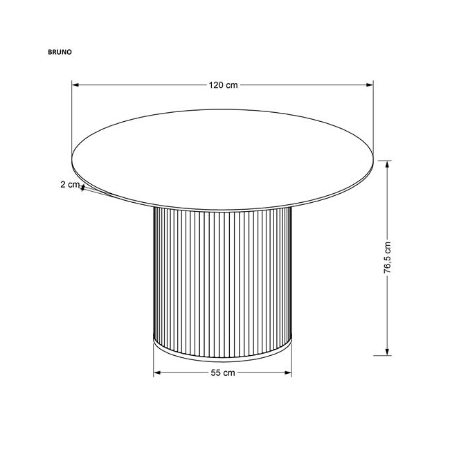 BRUNO stół okrągły, biały marmur / orzechowy (2p=1szt)-141705