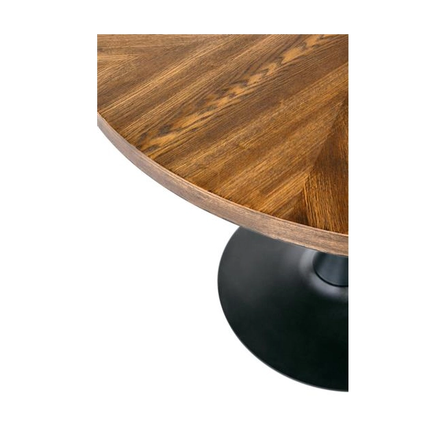CARMELO stół okrągły, blat - orzech, noga - czarny (3p=1szt)-141902