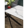 DIESEL stół rozkładany blat - biały marmur / c. popiel, nogi - czarny (2p=1szt)-142574