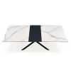 DIESEL stół rozkładany blat - biały marmur / c. popiel, nogi - czarny (2p=1szt)-142581