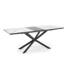 DIESEL stół rozkładany blat - biały marmur / c. popiel, nogi - czarny (2p=1szt)-142584