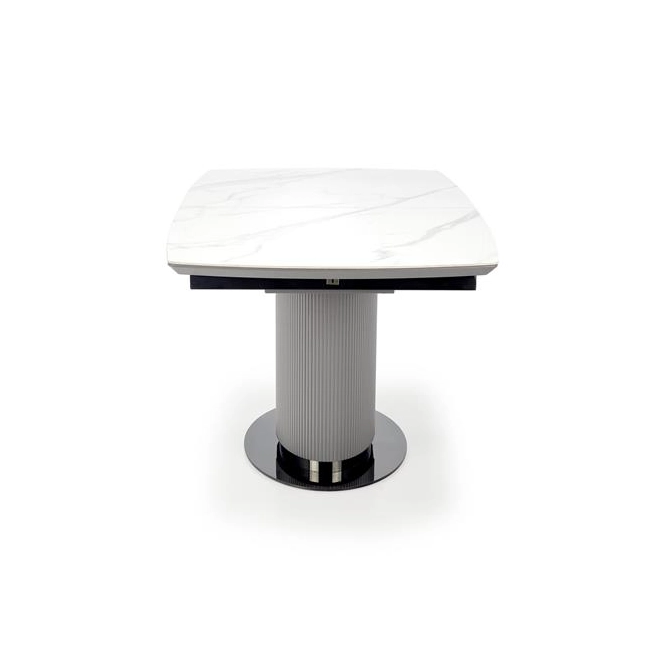 DANCAN stół rozkładany, biały marmur / popielaty / jasny popielaty / czarny (3p=1szt))-142342