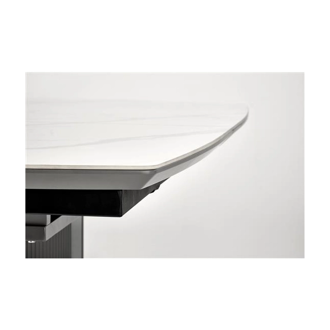DANCAN stół rozkładany, biały marmur / popielaty / jasny popielaty / czarny (3p=1szt))-142345