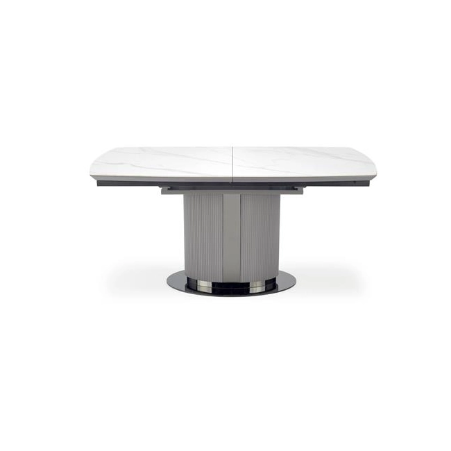 DANCAN stół rozkładany, biały marmur / popielaty / jasny popielaty / czarny (3p=1szt))-142347