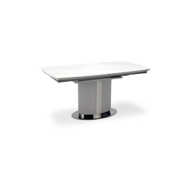 DANCAN stół rozkładany, biały marmur / popielaty / jasny popielaty / czarny (3p=1szt))-142348