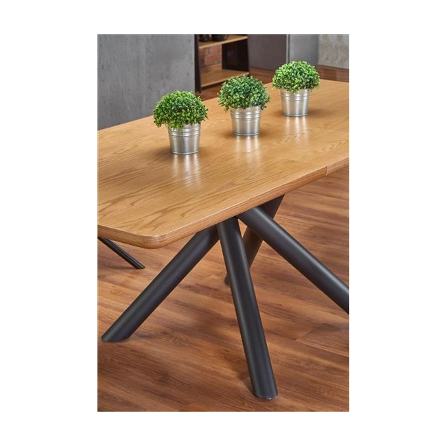 DICKSON stół rozkładany 150-210/90 cm, blat - naturalny, nogi - czarny (2p=1szt)-142551