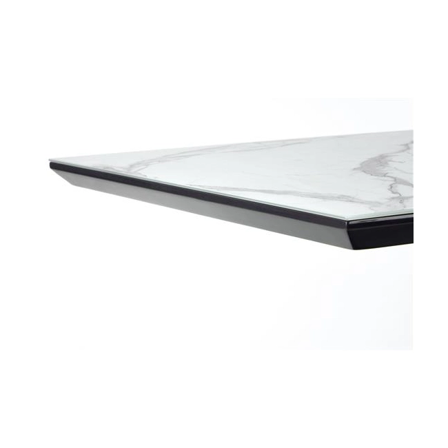 DIESEL stół rozkładany blat - biały marmur / c. popiel, nogi - czarny (2p=1szt)-142580
