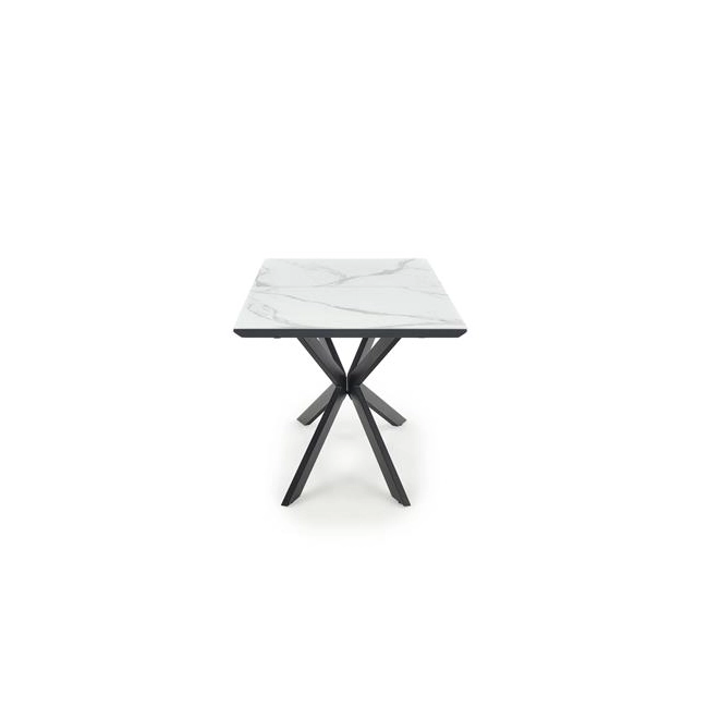 DIESEL stół rozkładany blat - biały marmur / c. popiel, nogi - czarny (2p=1szt)-142582