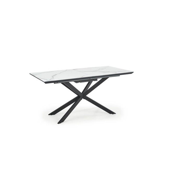 DIESEL stół rozkładany blat - biały marmur / c. popiel, nogi - czarny (2p=1szt)-142583