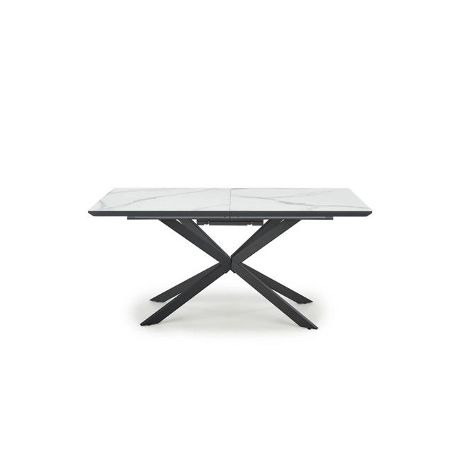 DIESEL stół rozkładany blat - biały marmur / c. popiel, nogi - czarny (2p=1szt)-142585