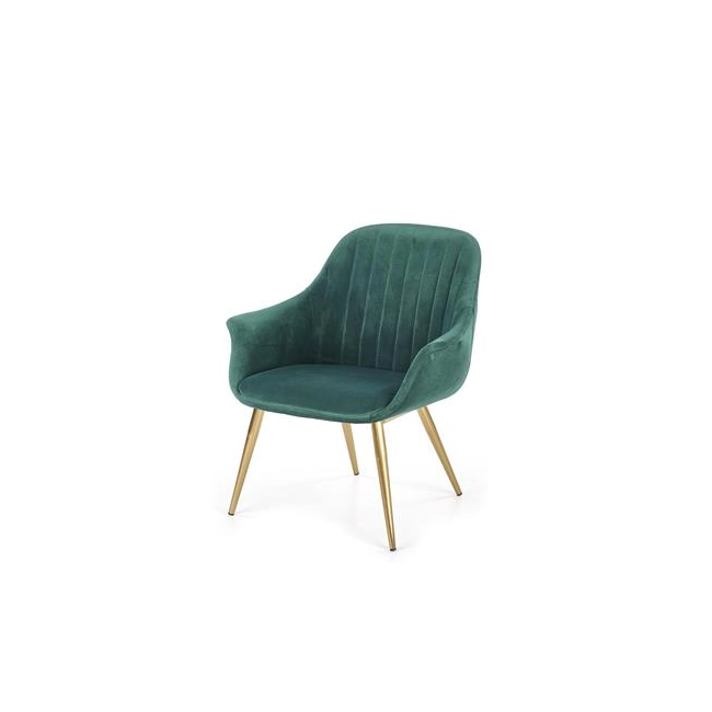 ELEGANCE 2 fotel wypoczynkowy tapicerka - ciemny zielony, nogi - złote (1p=1szt)-142747