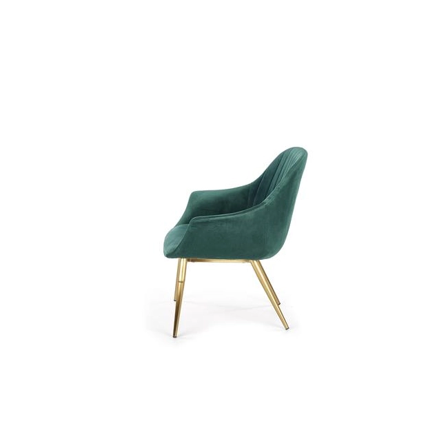 ELEGANCE 2 fotel wypoczynkowy tapicerka - ciemny zielony, nogi - złote (1p=1szt)-142748