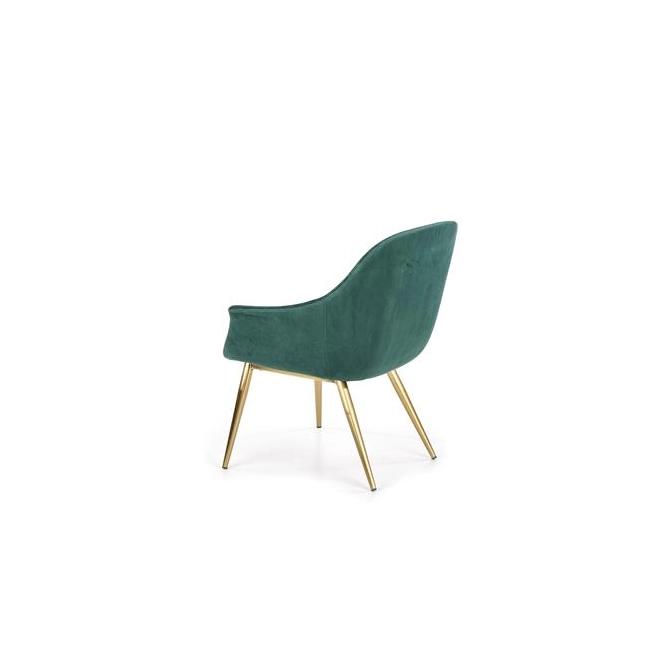 ELEGANCE 2 fotel wypoczynkowy tapicerka - ciemny zielony, nogi - złote (1p=1szt)-142749