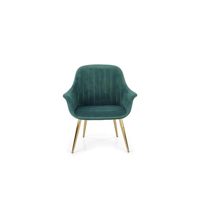 ELEGANCE 2 fotel wypoczynkowy tapicerka - ciemny zielony, nogi - złote (1p=1szt)-142752
