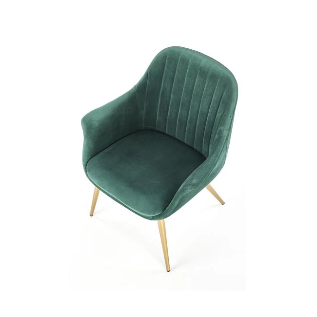 ELEGANCE 2 fotel wypoczynkowy tapicerka - ciemny zielony, nogi - złote (1p=1szt)-142753