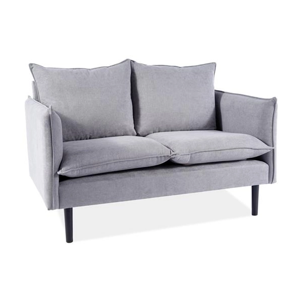 SOFA  FLORA VELVET SZARY BLUVEL 14 / WENGE