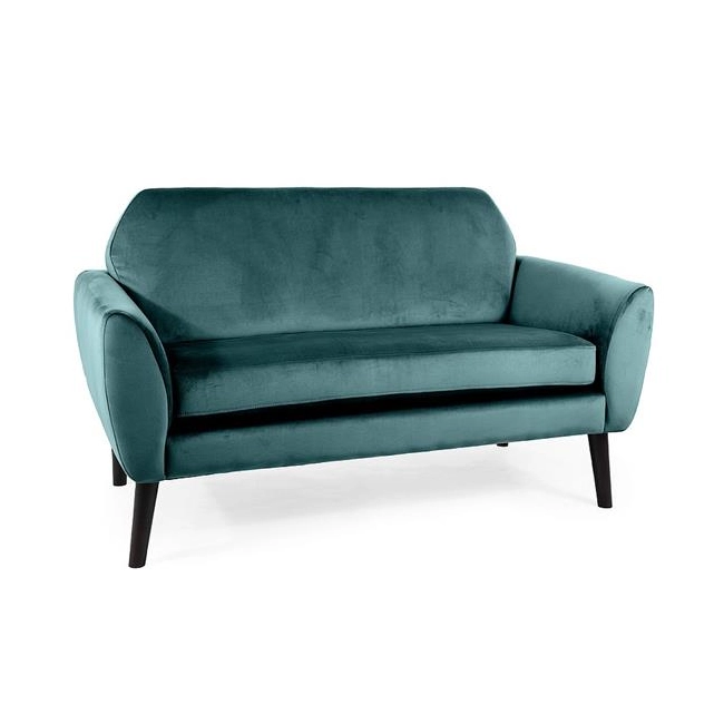 SOFA MENA VELVET ZIELONY BLUVEL 78 / WENGE