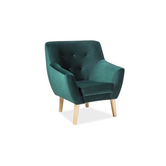 FOTEL NORDIC 1 VELVET KOLOR ZIELONY TAPICERKA BLUVEL 78 / BUK