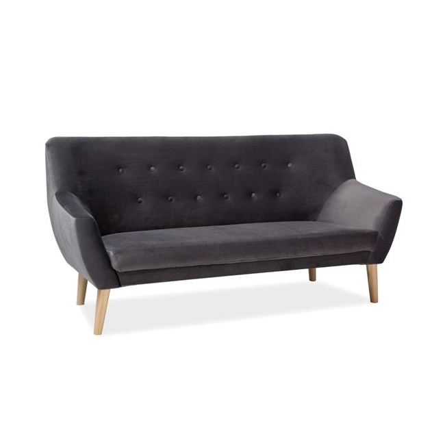 SOFA NORDIC 3 VELVET KOLOR SZARY TAPICERKA BLUVEL 14 / BUK