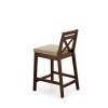 BORYS LOW krzesło barowe niskie ciemny orzech / tap. Lars 07 (1p=1szt)-144983