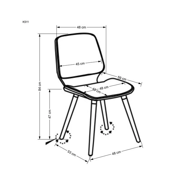 K511 krzesło kremowy / orzechowy (1p=2szt)-144947