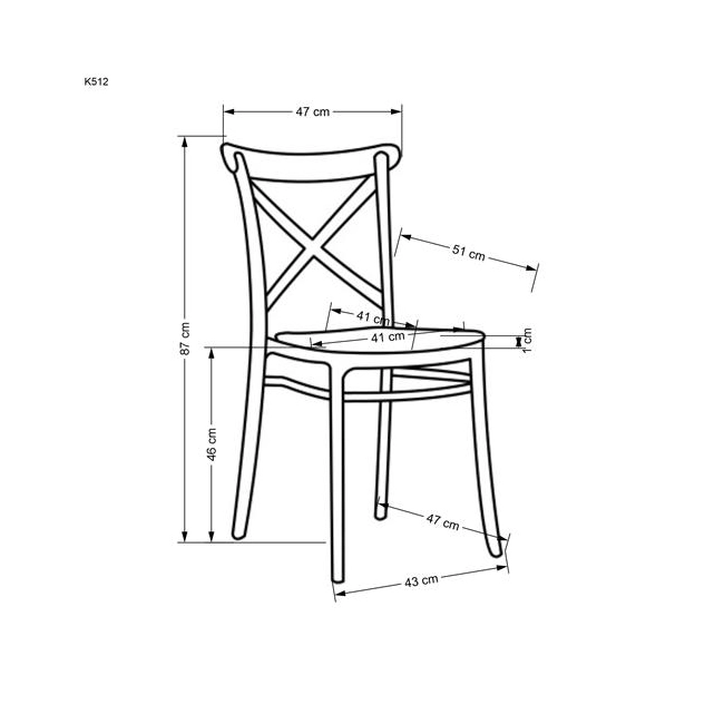 K512 krzesło czarny / brązowy (1p=4szt)-144948