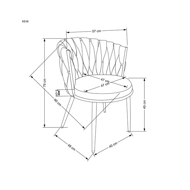 K516 krzesło jasny beżowy (1p=2szt)-144956