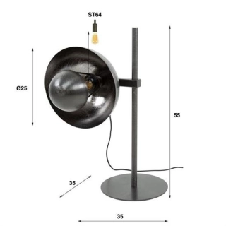 LAMPA STOŁOWA MAGNA METALOWA CZARNY NIKIEL-145123