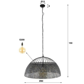 LAMPA WISZĄCA ASTER METALOWA CZARNO-BRĄZOWA-145149