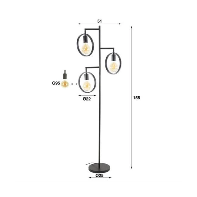 LAMPA PODŁOGOWA DOLUNAY METALOWA GRAFITOWA-145107