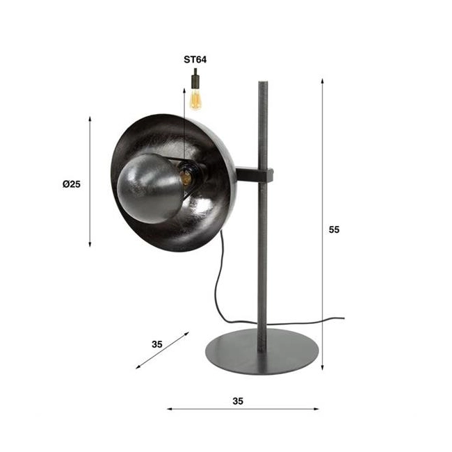 LAMPA STOŁOWA MAGNA METALOWA CZARNY NIKIEL-145123