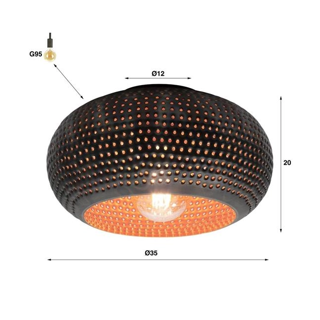 LAMPA SUFITOWA ALMAR METALOWA CZARNO-BRĄZOWA-145571