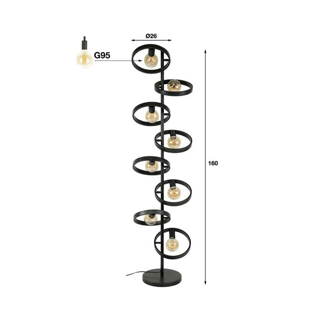 LAMPA PODŁOGOWA LOOD METALOWA CIEMNOSZARA-145597