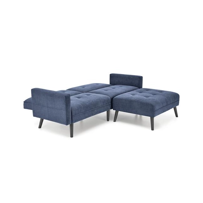 CORNELIUS sofa rozkładana z funkcją narożnika niebieska (1p=1szt)