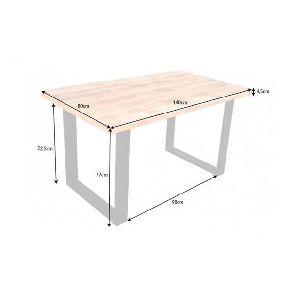 STÓŁ IRON CRAFT 140X80 CM MANGO-146152