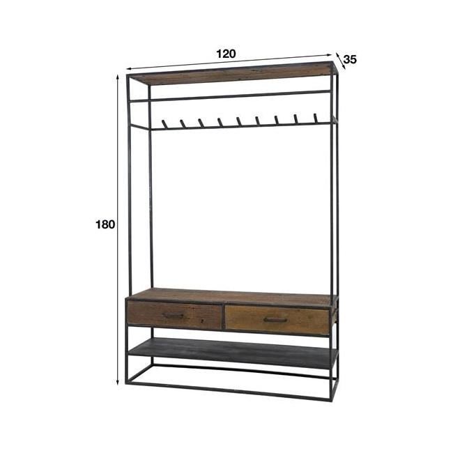 WIESZAK REINE 120X35 CM CZARNY-146124