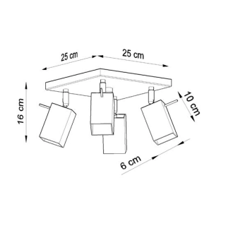 Plafon MERIDA 4 biały-147554