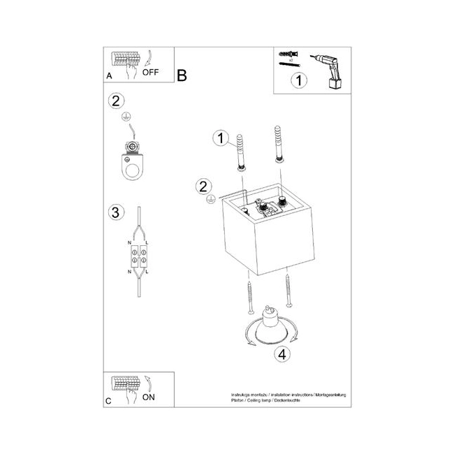 Plafon QUAD 1 czarny-147140