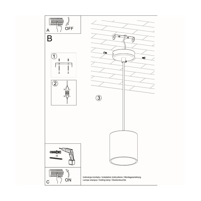 Lampa wisząca ORBIS 1 szary-147227