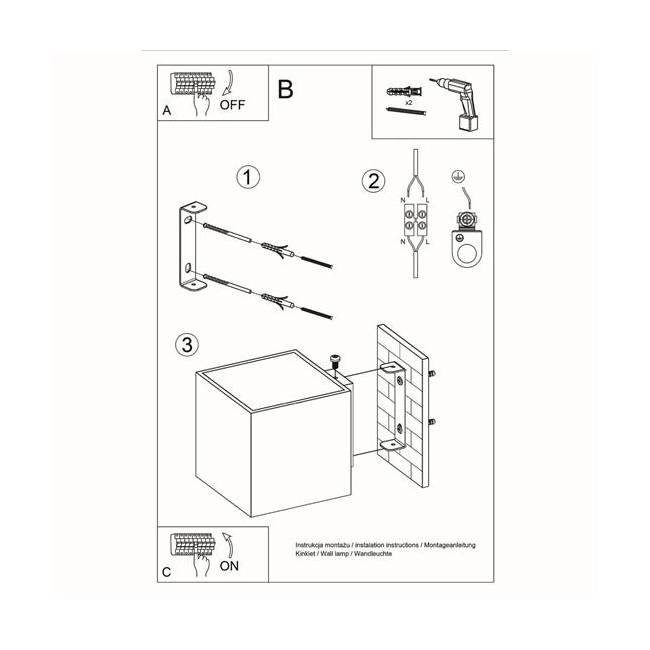 Kinkiet QUAD 1 czarny-147273