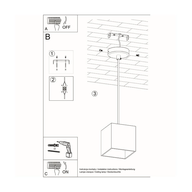 Lampa wisząca QUAD 1 czarny-147302