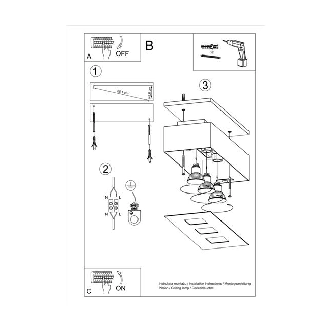 Plafon MONO 3 czarny-147403