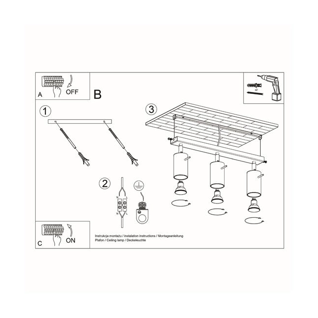 Plafon RING 3L biały-147483