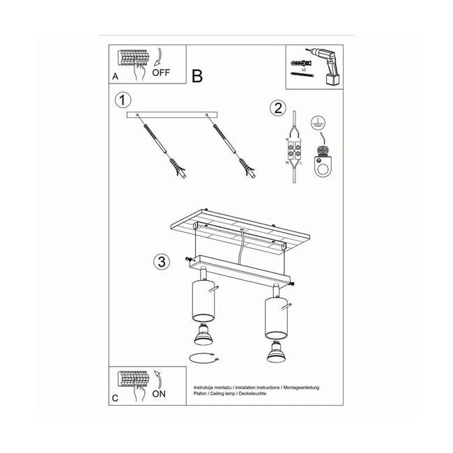 Plafon RING 2 czarny-147507